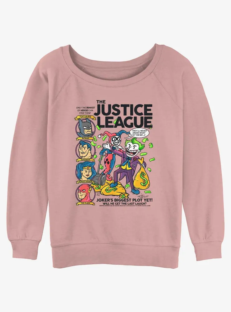 DC Joker Cartoon Cover Womens Slouchy Sweatshirt