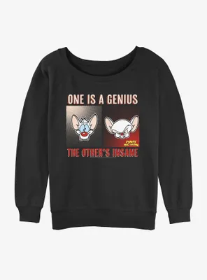 Pinky And the Brain Genius Insane Womens Slouchy Sweatshirt