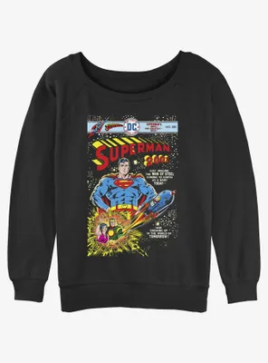 DC Superman 2001 Man of Steel Comic Issue Womens Slouchy Sweatshirt