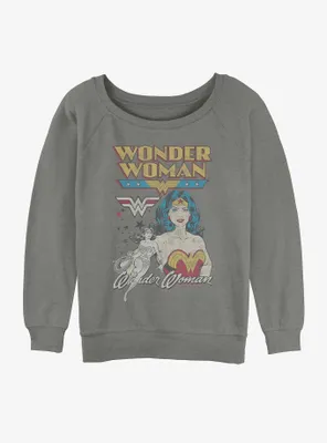 DC Wonder Woman Vintage Womens Slouchy Sweatshirt