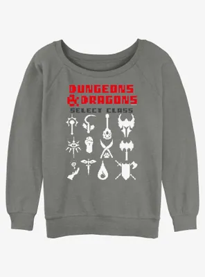 Dungeons & Dragons Select Class Womens Slouchy Sweatshirt