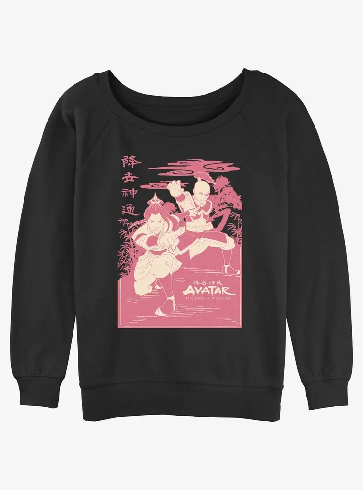 Avatar: The Last Airbender Fire Stances Womens Slouchy Sweatshirt