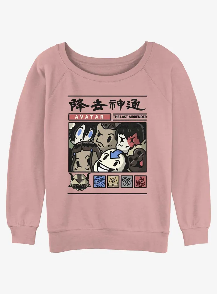 Avatar: The Last Airbender Chibi Gang Womens Slouchy Sweatshirt