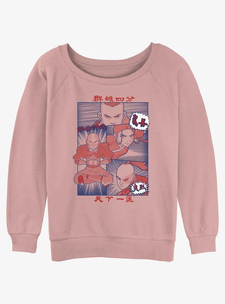 Avatar: The Last Airbender Manga Comic Panels Womens Slouchy Sweatshirt