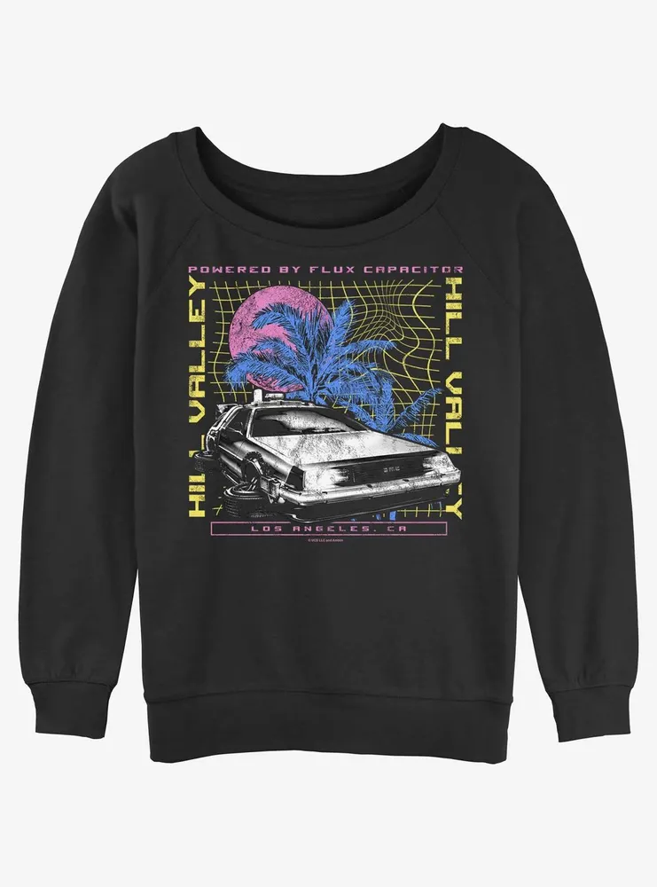 Back to the Future Delorean Destination Womens Slouchy Sweatshirt