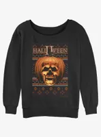 Halloween II Ugly Pumpkin Womens Slouchy Sweatshirt