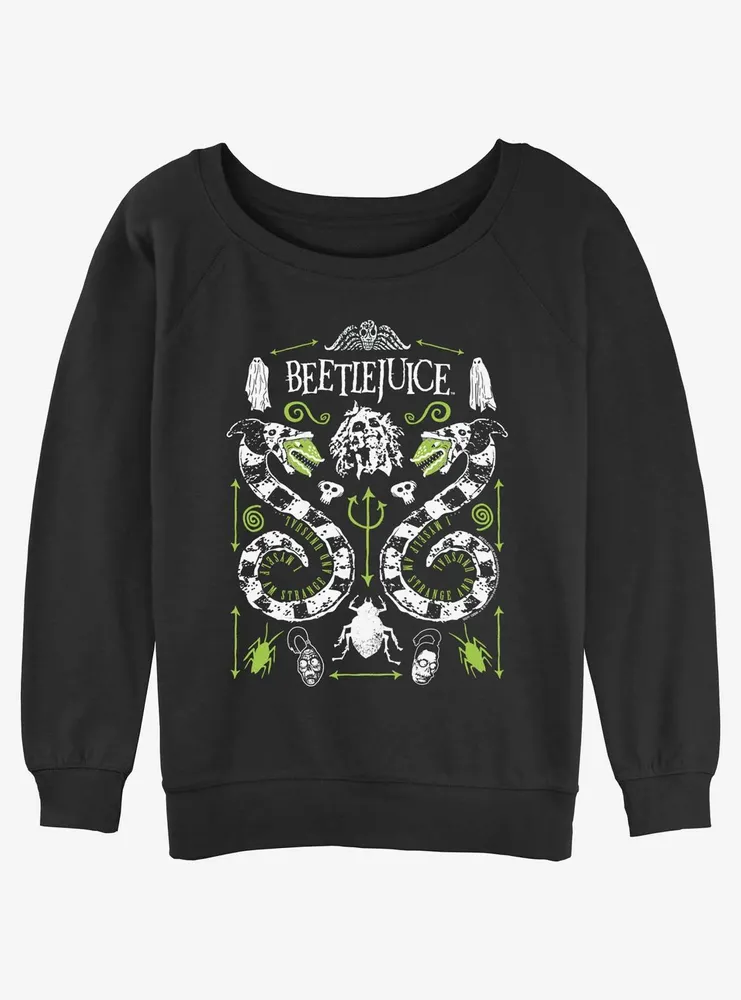 Beetlejuice Sandworm Folk Womens Slouchy Sweatshirt