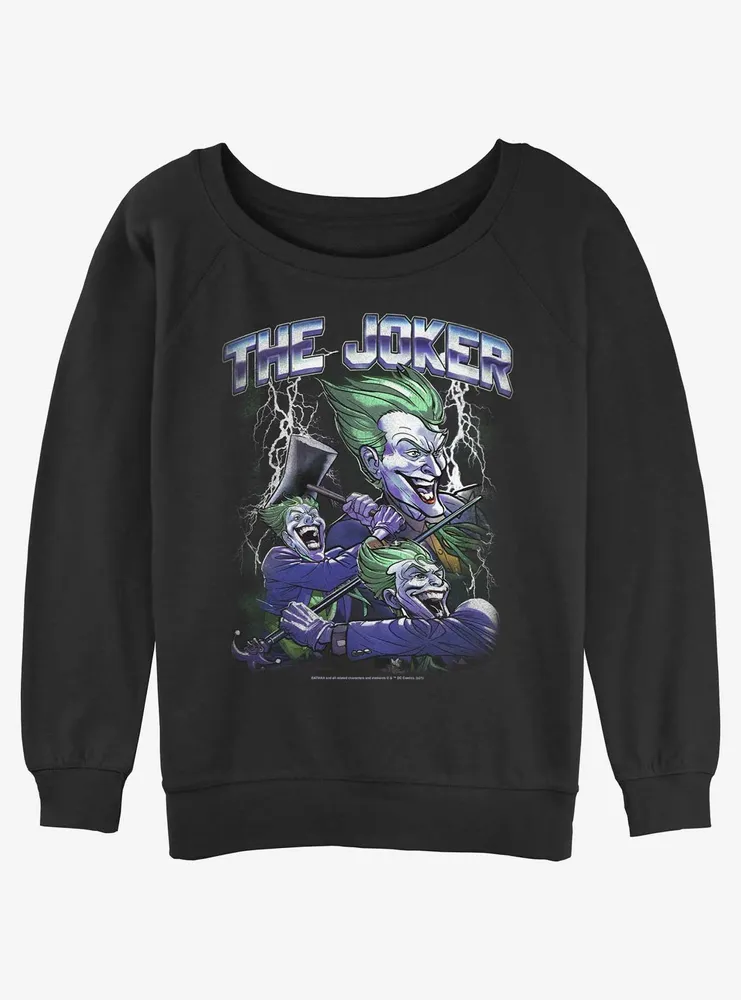 DC Batman Crime Alley Joker Womens Slouchy Sweatshirt