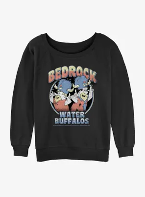 The Flintstones Bedrock Water Buffalos Womens Slouchy Sweatshirt