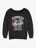 The Flintstones Bedrock Water Buffalos Womens Slouchy Sweatshirt