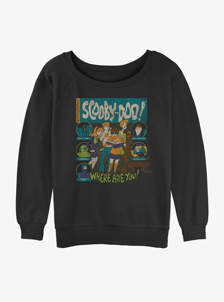 Scooby-Doo Mystery Poster Womens Slouchy Sweatshirt