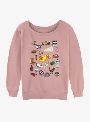 Seinfeld Item Jumble Womens Slouchy Sweatshirt