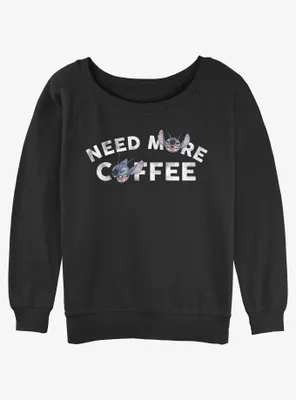Disney Lilo & Stitch Need More Coffee Womens Slouchy Sweatshirt