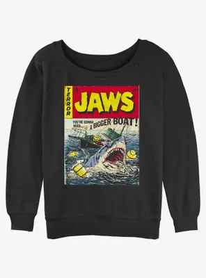 Jaws Shark Attack Need A Bigger Boat Womens Slouchy Sweatshirt