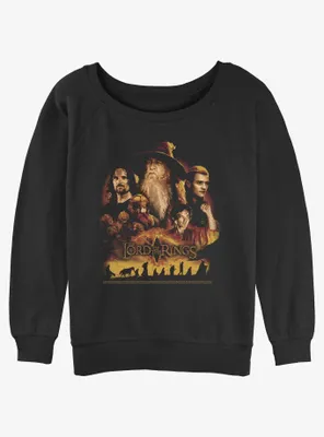 the Lord of Rings Character Heads Womens Slouchy Sweatshirt