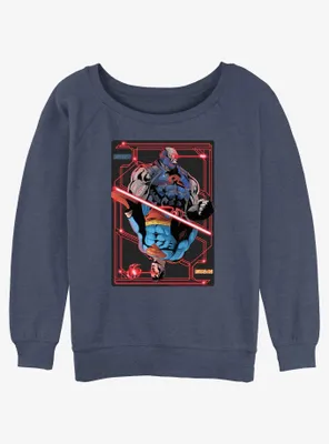 DC Superman Darkseid vs Card Womens Slouchy Sweatshirt