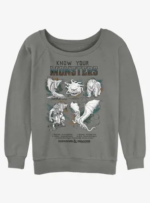 Dungeons & Dragons Know Your Monsters Womens Slouchy Sweatshirt