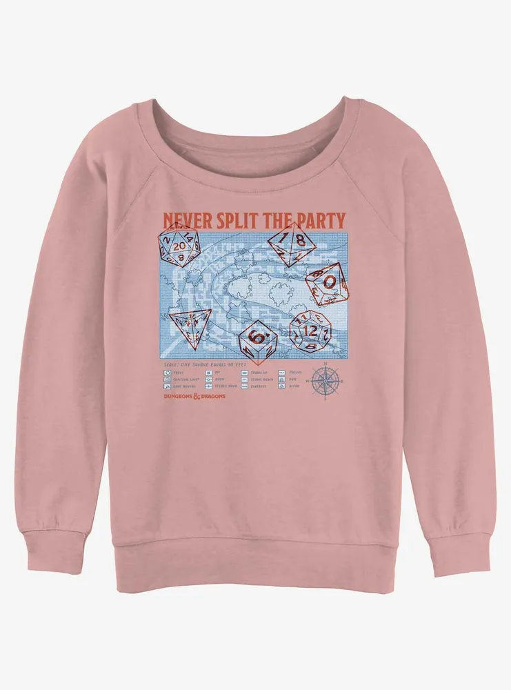 Dungeons & Dragons Never Split The Party Womens Slouchy Sweatshirt