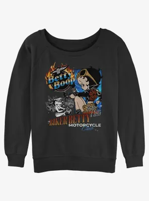 Betty Boop Biker Womens Slouchy Sweatshirt