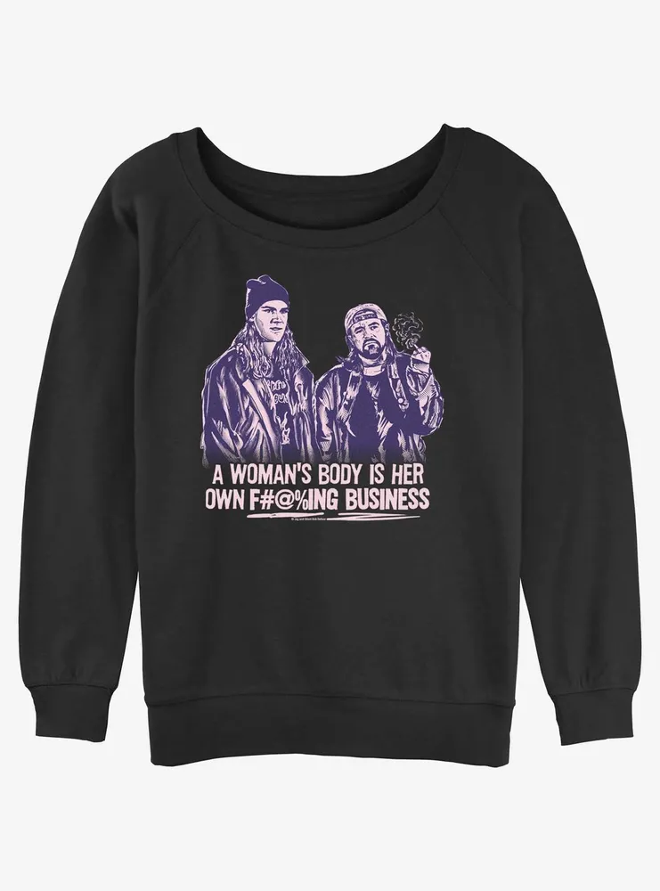 Jay and Silent Bob Nunnya Beeswax Womens Slouchy Sweatshirt