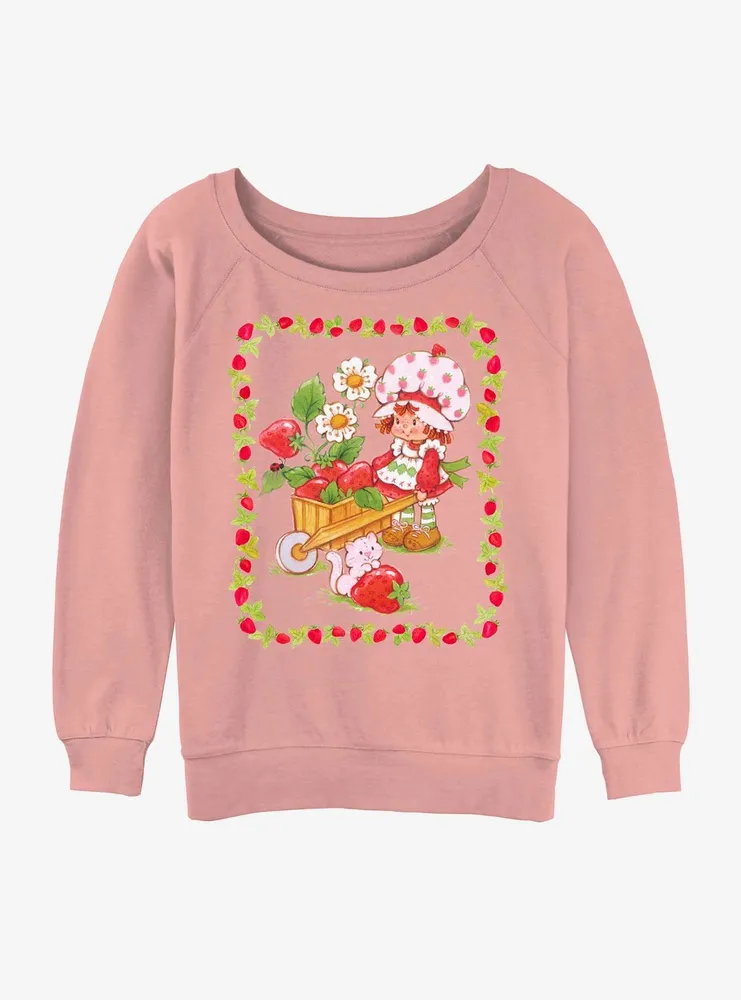 Strawberry Shortcake Wagon Berries Womens Slouchy Sweatshirt