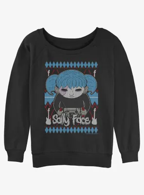 Sally Face Ugly Sweater Womens Slouchy Sweatshirt
