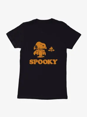 Peanuts Spooky Snoopy Woodstock Womens T-Shirt