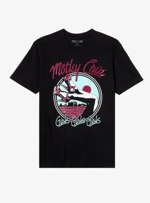 Motley Crue Girls Glitter Logo Boyfriend Fit T-Shirt