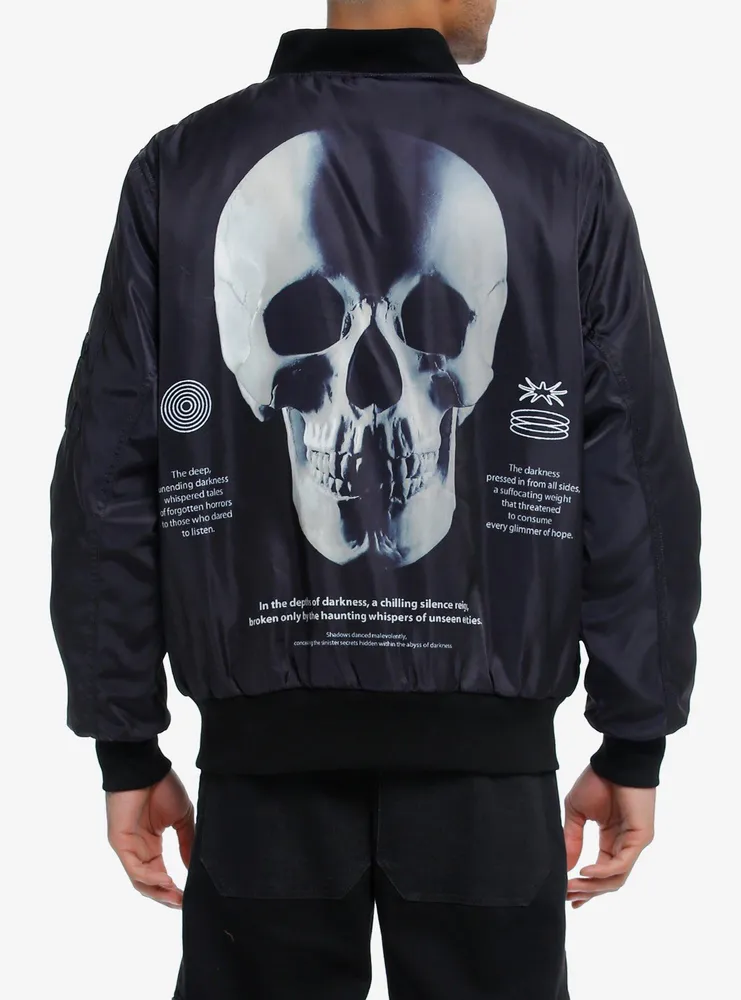 Skull Multi-Pocket Bomber Jacket