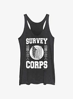 Attack On Titan Survey Corps Jersey GIrls Raw Edge Tank