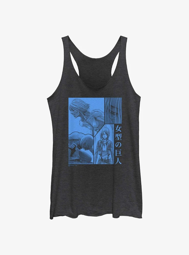 Attack On Titan Female Collage GIrls Raw Edge Tank