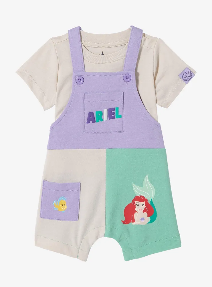 Disney The Little Mermaid Ariel Color Block Infant Overall Set — BoxLunch Exclusive