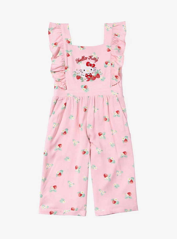 Sanrio Hello Kitty Floral Allover Print Ruffle Toddler Romper — BoxLunch Exclusive