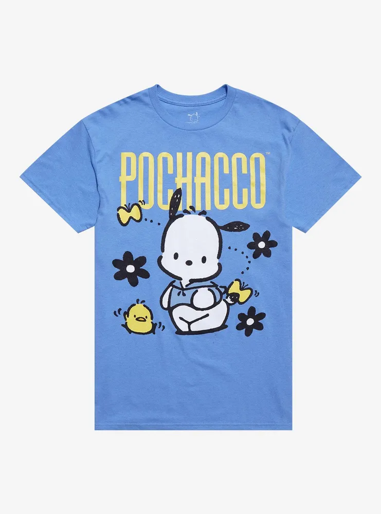 Pochacco Flowers Boyfriend Fit Girls T-Shirt