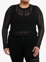 Cosmic Aura Black Girls Crop Knit Sweater Plus