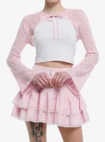 Sweet Society Pink Knit Bolero Girls Crop Shrug