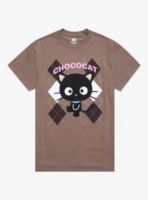 Chococat Argyle Boyfriend Fit Girls T-Shirt