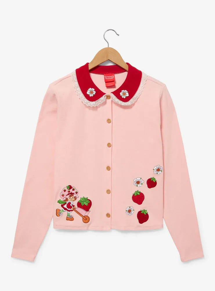 Strawberry Shortcake Portrait Collared Women's Plus Cardigan - BoxLunch Exclusive