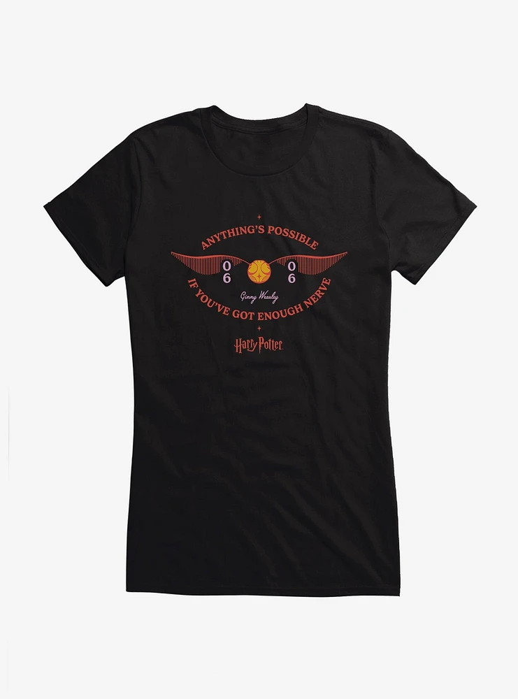 Harry Potter Anything's Possible Golden Snitch Girls T-Shirt