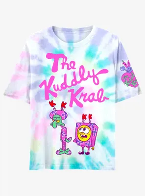 SpongeBob SquarePants The Kuddly Krab Tie-Dye Boyfriend Fit Girls T-Shirt