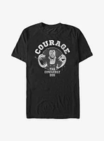 Courage The Cowardly Dog Badge Extra Soft T-Shirt