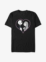 Disney The Nightmare Before Christmas Jack and Sally Heart Stitch Extra Soft T-Shirt