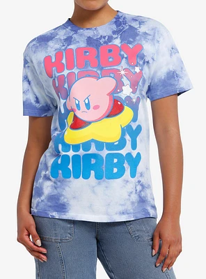 Kirby Warp Star Tie-Dye Boyfriend Fit Girls T-Shirt