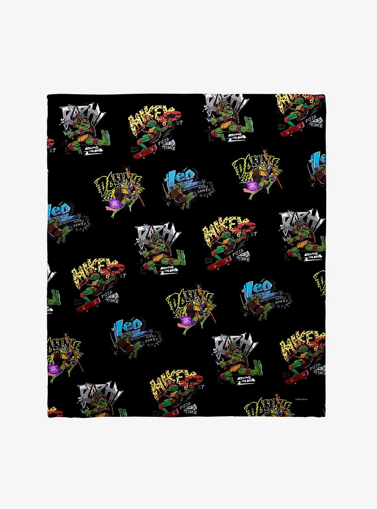 Teenage Mutant Ninja Turtles: Mutant Mayhem Ninja Turtle Names Throw Blanket