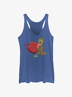 Marvel Guardians Of The Galaxy Groot Drinking Girls Raw Edge Tank