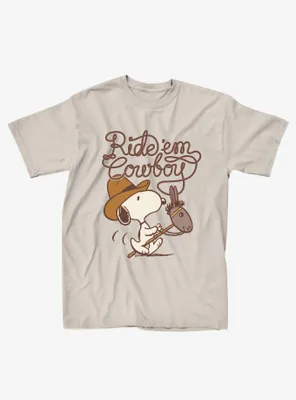 Peanuts Cowboy Snoopy Boyfriend Fit Girls T-Shirt