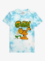 Garfield Flower Tie-Dye Boyfriend Fit Girls T-Shirt