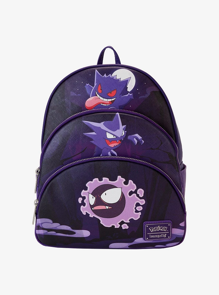 Loungefly Pokémon Gastly Evolutions Triple Pocket Mini Backpack