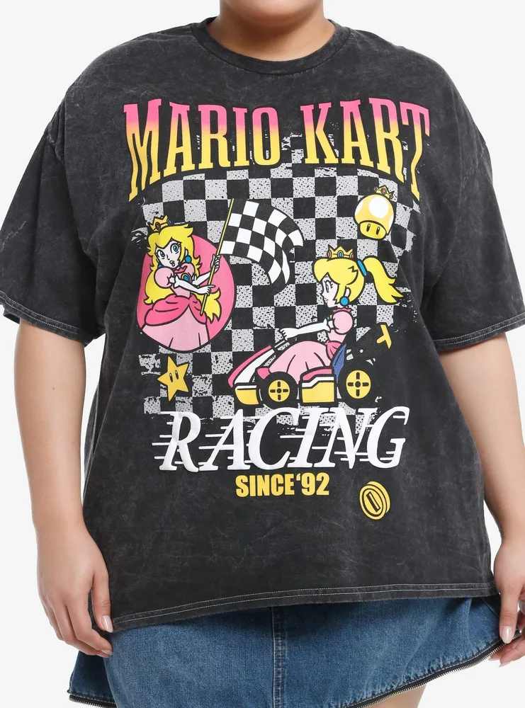 Mario Kart Peach Racing Boyfriend Fit Girls T-Shirt Plus