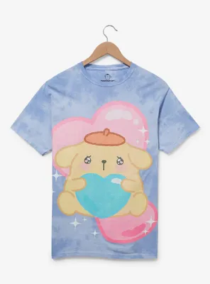 Sanrio Emo-Kyun Pompompurin Glitter Heart Women's T-Shirt - BoxLunch Exclusive